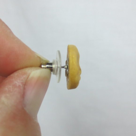 New Hand Crafted Mystical Face Stud Clay Earrings - Picture 5 of 6